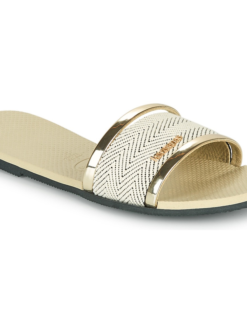 Havaianas Gold and Cream Slide Sandals